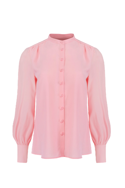Shop Jaaf Crepe De Chine Silk Shirt In Candy Pink