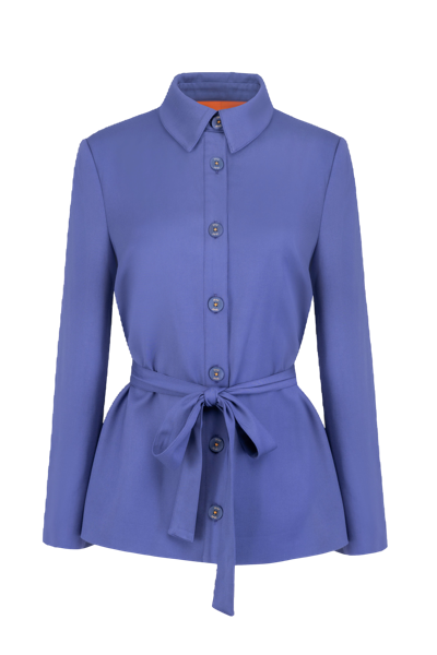 Shop Jaaf Belted Uniform Blazer In Persian Indigo In Blue
