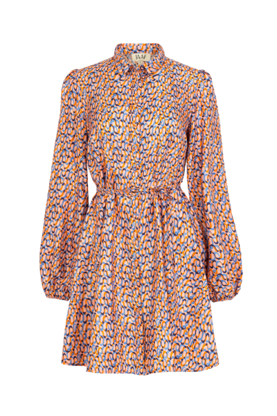 Shop Jaaf Silk Shirt Dress In Groovy Print In Pink