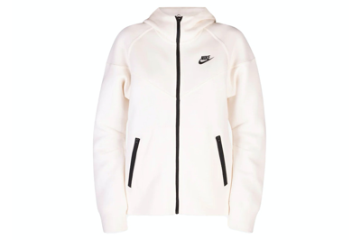 Pre-owned Nike Sportswear Women's Tech Fleece Windrunner Full-zip Hoodie Pale Ivory/black