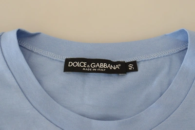 Shop Dolce & Gabbana Light Blue Happy New Year 2017 Cotton Men's T-shirt