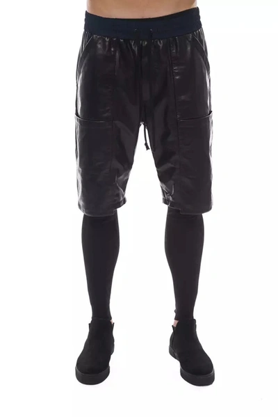 Shop Nicolo Tonetto Sleek Eco Leather Short Men's Pants In Black