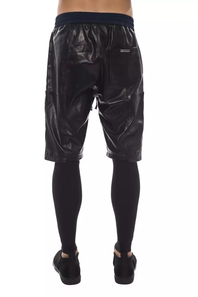 Shop Nicolo Tonetto Sleek Eco Leather Short Men's Pants In Black
