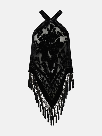 Shop Isabel Marant 'ziggy' Black Silk Blend Top