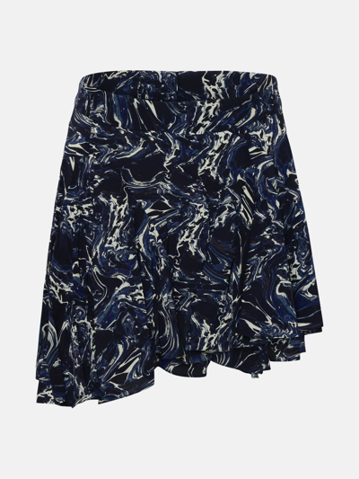 Shop Isabel Marant 'teyana' Blue Silk Skirt
