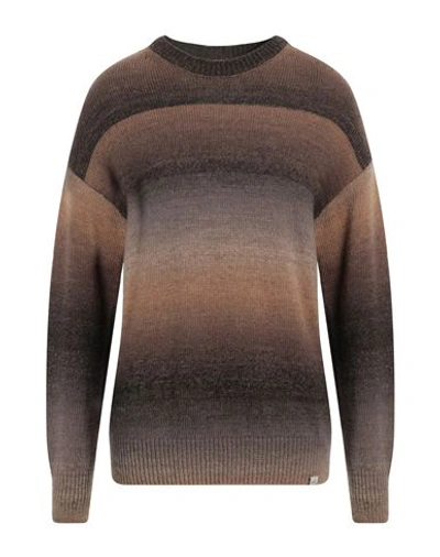 Shop Liu •jo Man Man Sweater Dark Brown Size Xl Acrylic, Virgin Wool