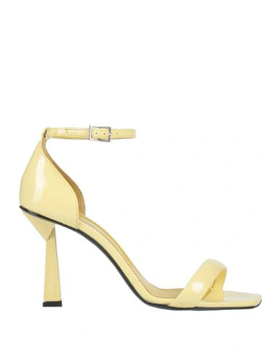 Aniye By Woman Sandals Yellow Size 9 Textile Fibers In Yellow