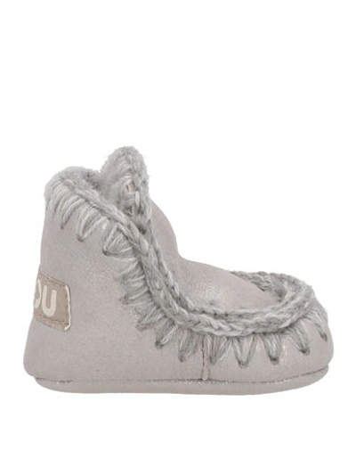 Shop Mou Newborn Ankle Boots Light Grey Size 0 Shearling