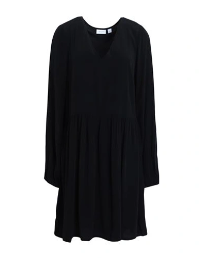 Shop Vila Woman Mini Dress Black Size 8 Livaeco By Birla Cellulose, Viscose