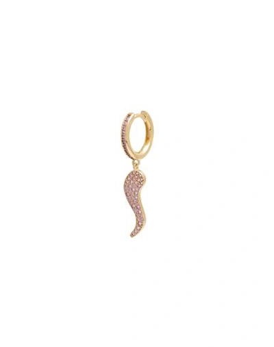Shop Kurshuni Cornettosingle Earring Single Earring Gold Size - 925/1000 Silver, Cubic Zirconia
