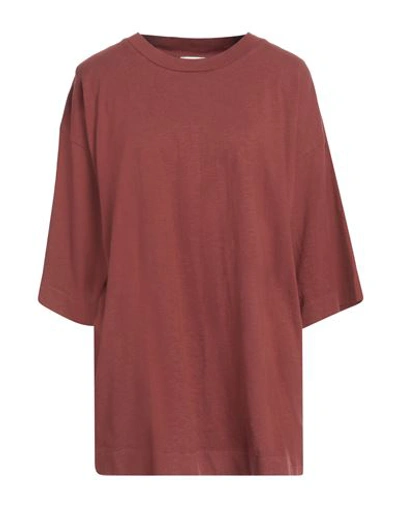 Shop American Vintage Woman T-shirt Brick Red Size Onesize Cotton