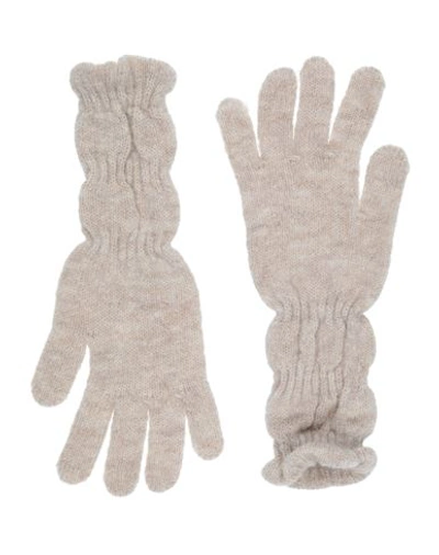 Shop Stefanel Woman Gloves Beige Size Onesize Acrylic, Alpaca Wool, Polyamide
