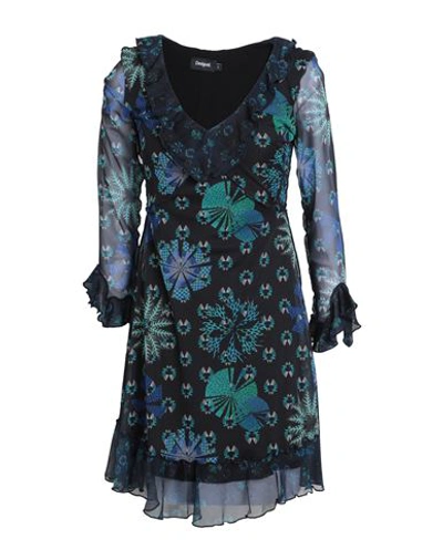 Shop Desigual Woman Mini Dress Midnight Blue Size L Polyester, Elastane