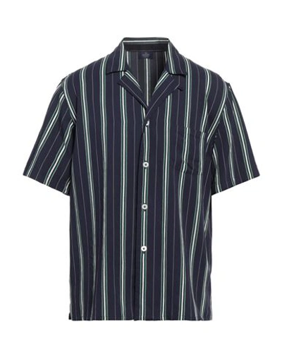 Shop Alessandro Gherardi Man Shirt Navy Blue Size 16 ½ Viscose, Polyamide