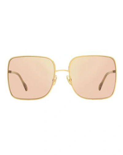 Shop Jimmy Choo Square Aliana Sunglasses Woman Sunglasses Gold Size 59 Metal