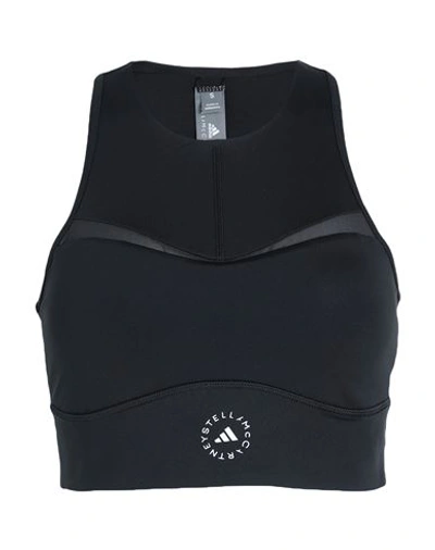 Shop Adidas By Stella Mccartney Asmc Tpr Crop Woman Top Black Size L Recycled Polyester, Recycled Elastan