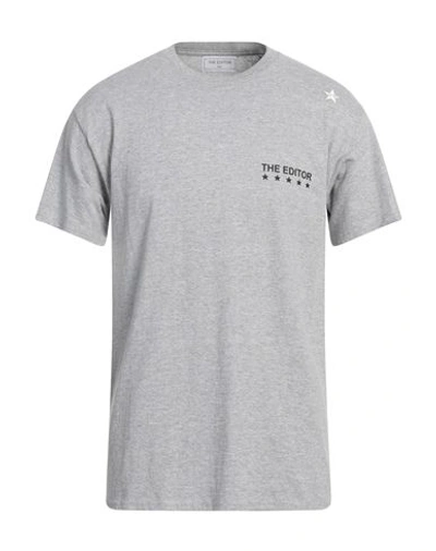 Shop The Editor Man T-shirt Grey Size Xxl Cotton