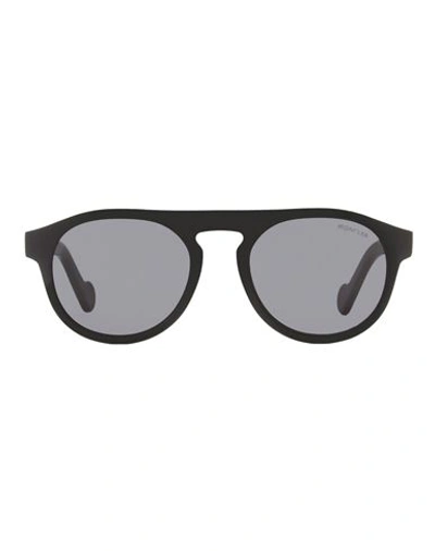 Shop Moncler Oval Ml0073 Sunglasses Sunglasses Black Size 51 Acetate