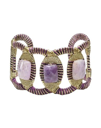 Shop Boks & Baum Woman Bracelet Purple Size - Textile Fibers