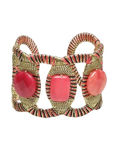 Shop Boks & Baum Woman Bracelet Coral Size - Textile Fibers In Red