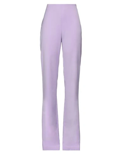 Shop Face To Face Style Woman Pants Lilac Size 6 Pes - Polyethersulfone, Elastane In Purple