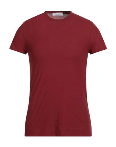 Shop Cruciani Man T-shirt Brick Red Size 36 Cotton