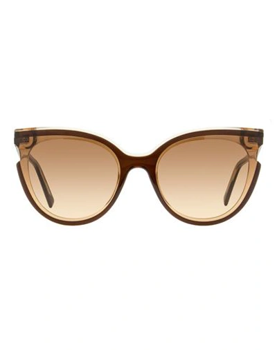 Shop Mcm Oval Cat Eye 706s Sunglasses Woman Sunglasses Brown Size 61 Acetate
