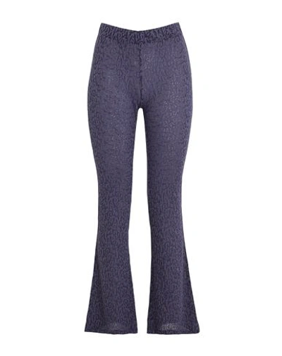 Shop 8 By Yoox Semi-sheer Lace Pants Woman Pants Navy Blue Size Xl Polyester, Cotton, Polyamide
