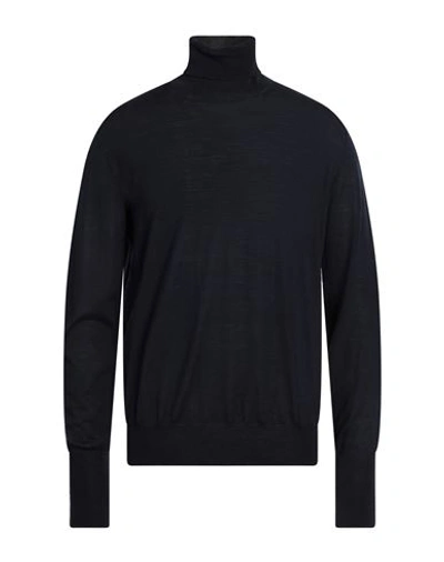 Pt Torino Man Turtleneck Midnight Blue Size 38 Virgin Wool In Blue
