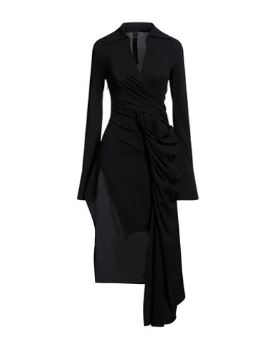 Shop Petar Petrov Woman Midi Dress Black Size 6 Silk, Elastane