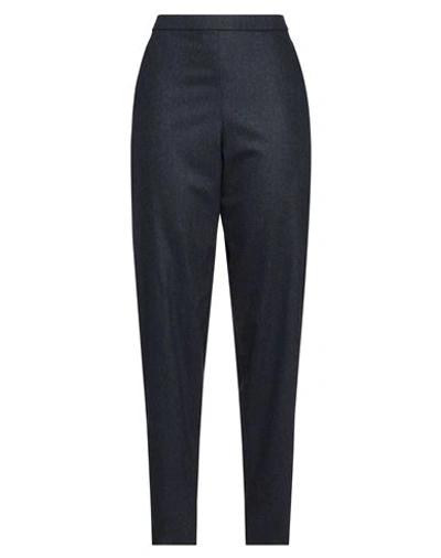 Emporio Armani Woman Pants Midnight Blue Size 14 Virgin Wool, Cashmere, Elastane, Viscose In Blue