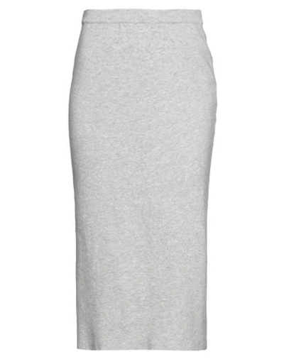 Shop Boyarovskaya Woman Midi Skirt Light Grey Size L Wool, Polyamide, Elastane
