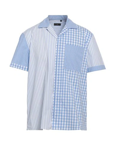 Shop Liu •jo Man Man Shirt Sky Blue Size L Cotton, Elastane