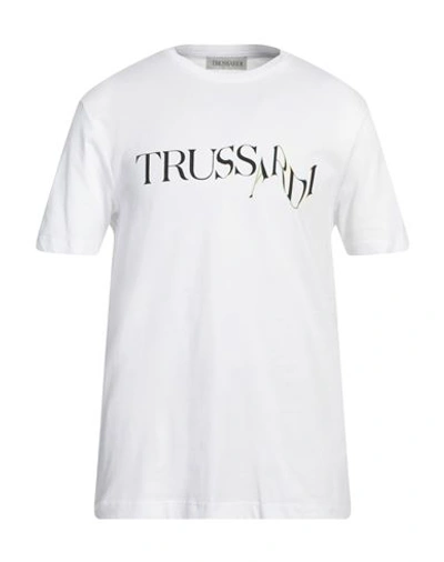 Shop Trussardi Man T-shirt White Size M Cotton