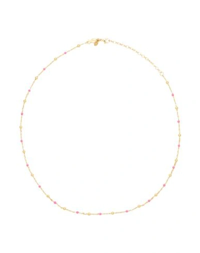 Shop Kurshuni Chain Bead Necklace Woman Necklace Gold Size - 925/1000 Silver, Cubic Zirconia