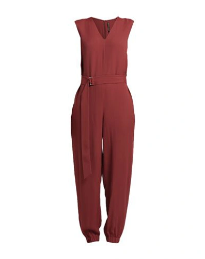 Shop Manila Grace Woman Jumpsuit Rust Size 4 Viscose In Red