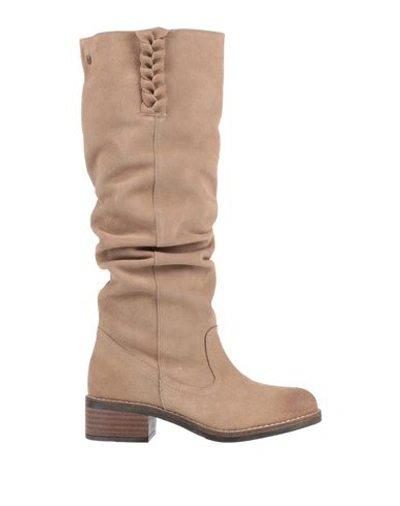Shop Mtng Woman Boot Khaki Size 5 Soft Leather In Beige