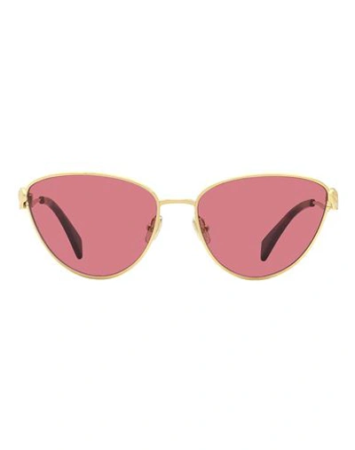 Shop Lanvin Rateau Cat-eye Lnv112s Sunglasses Woman Sunglasses Rose Gold Size 59 Metal, Acetate