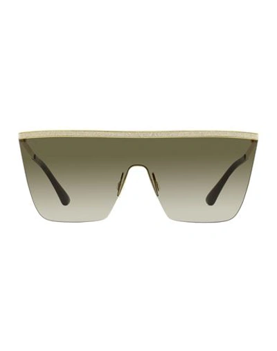 Shop Jimmy Choo Mask Leah Sunglasses Woman Sunglasses Brown Size 99 Metal