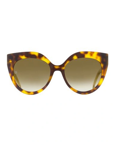 Shop Elie Saab Cat Eye Es081/s Sunglasses Woman Sunglasses Brown Size 55 Acetate