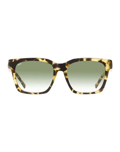 Shop Mcm Rectangular 713sa Sunglasses Sunglasses Brown Size 55 Acetate