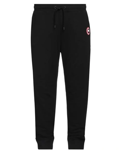 Canada Goose Men Black Cotton Logo Patch To The Front Elasticated Ankles Elasticated Drawstring Wais In Black