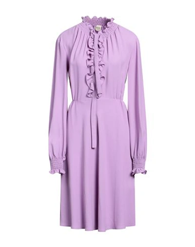 Shop Tod's Woman Midi Dress Light Purple Size L Acetate, Viscose