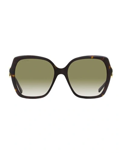 Shop Jimmy Choo Square Manon /g Sunglasses Woman Sunglasses Brown Size 57 Acetate