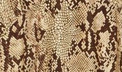 Shop Frame Gathered Snake Print Silk Dress In Butter Multi