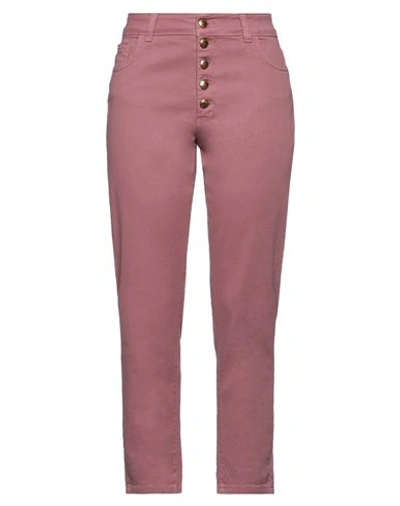 Trash And Luxury Trash & Luxury Woman Pants Pastel Pink Size 26 Cotton, Elastane In Pink