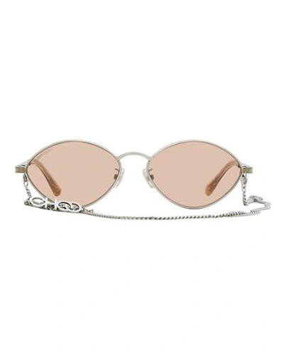 Shop Jimmy Choo Chain Sonny Sunglasses Woman Sunglasses Silver Size 58 Stainless Steel, Acetat