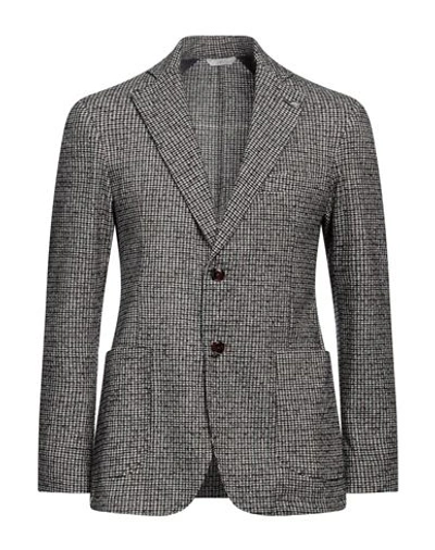 Shop Exigo Man Blazer Lead Size 34 Wool, Polyester, Elastane In Grey