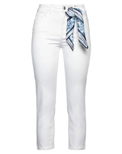 Guess Woman Pants White Size 32 Tencel Lyocell, Cotton, Elastomultiester, Elastane In White