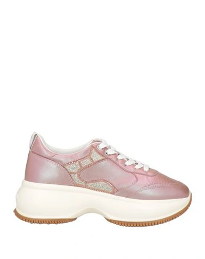 Shop Hogan Woman Sneakers Pink Size 8 Soft Leather